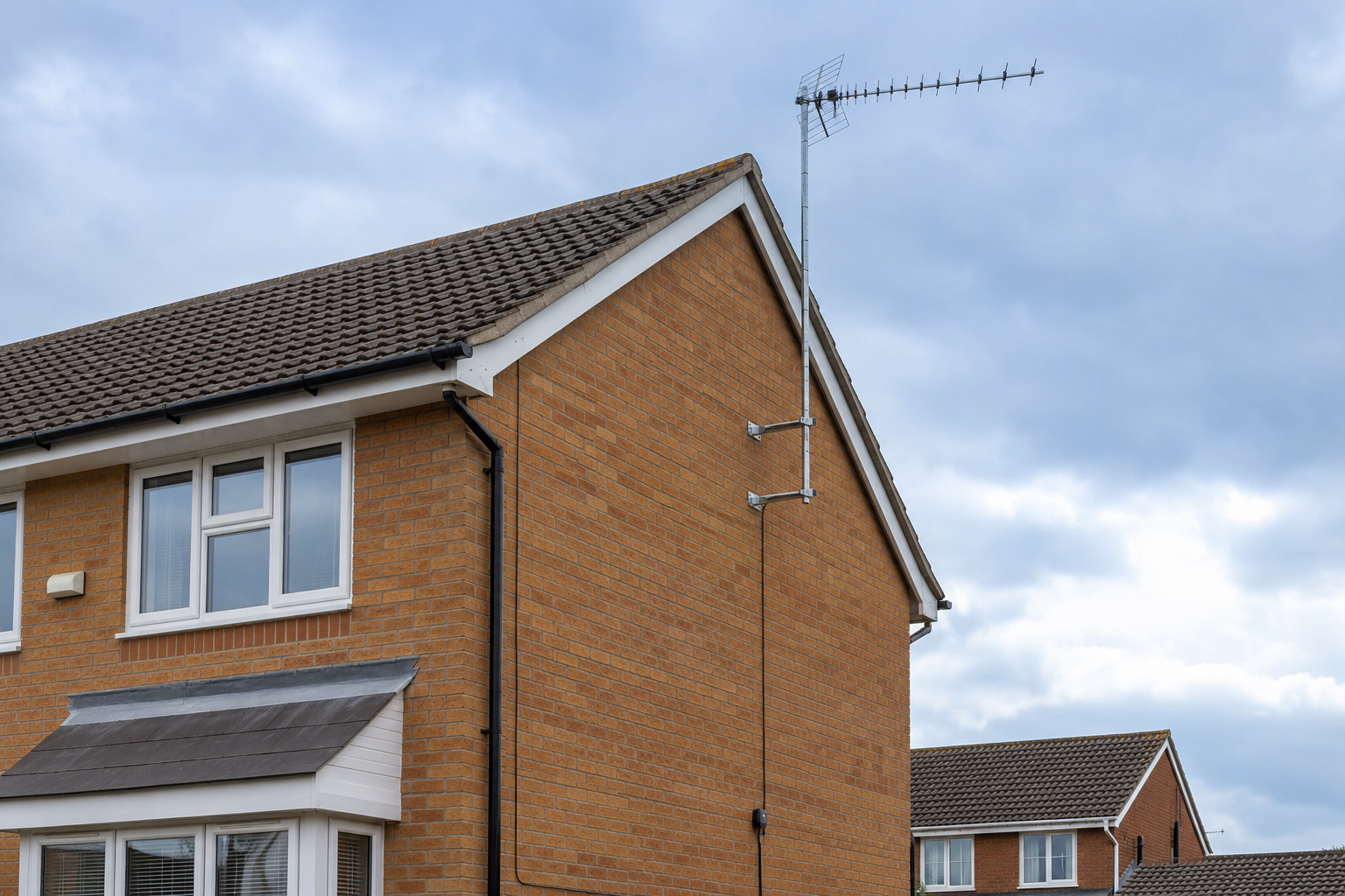 Gable mounted TV aerial on a Birmingham property